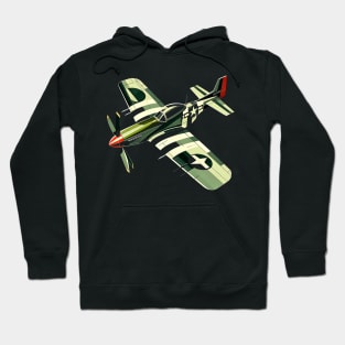 Geometric Warbird | P-51 Mustang Fighter Tee Hoodie